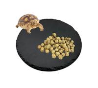 Kathson Plataforma para tomar reptiles, plato de pizarra de tortuga de 7.8 pulgadas, cuenco de comida, plato de tortuga, baño, terraza de descanso para lagarto, dragón barbudo, camaleón, geco