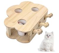 kathson Whack A Mole - Juguete para gatos, enriquecimiento de madera para gatos de interior, juguete interactivo de rompecabezas para gatos de todas las edades, entrenamiento de inteligencia y