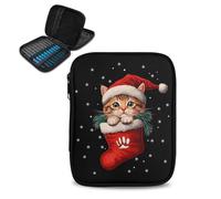 Kathyboom Estuche de ganchillo para calcetines de Navidad, bolsa de almacenamiento para kits de ganchillo y accesorios de tejer, adecuada para principiantes y amantes experimentados del ganchillo