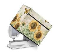 Kathyboom Funda clásica para máquina de coser con diseño de mariposa y girasol con organizador de bolsillo, resistente al polvo, plegable para máquinas estándar