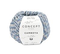 Katia Camboya 50 g | Hilo de algodón para tejer y ganchillo | Hilo de punto de algodón | Lana Mouliné de verano (71)