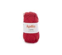 Katia Capri 82059 - Ovillo de lana (50 g), color rojo coral