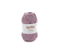 Katia Capri 82176 - Ovillo de algodón puro (50 g, 125 m, para agujas de grosor 3-4, brillo sedoso sin microplástico)