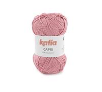 Katia Capri 82183 - Ovillo de algodón puro (50 g, 125 m, para agujas de grosor 3-4, brillo sedoso sin microplástico)