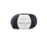 Katia concepto plata de alpaca DK color 263 (negro plata) 25 G bola 73% alpaca, 20% poliamida 7% poliéster 120 mts. con 4 - Agujas de 4,5 mm