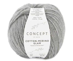 Katia Cotton Merino Glam de Lanas Ovillo de Color Plata Cod.307