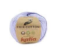 Katia Fair Cotton - Color: lila pastel (48) - 50 g/aprox. 155 m de lana