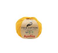 Katia Fair Cotton Fb. 37 Mostaza, hilo de algodón orgánico, algodón orgánico, algodón orgánico, algodón orgánico para tejer o ganchillo