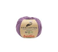 Katia Fair Cotton Fb. 39 malva oscura, hilo de algodón orgánico, algodón orgánico, algodón orgánico, algodón orgánico para tejer o ganchillo