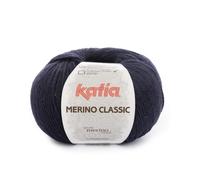 Katia Merino Classic - Ovillo de lana (100 g, 240 m), color azul marino