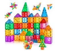 Katiago Bloques Magneticos Construccion Niños, 64 Piezas Magneticas Niños 3D Juguetes Construcciones Magneticas con 1 Automóvil Cumpleaños Navidad Regalo Niño 3 4 5 6 Años