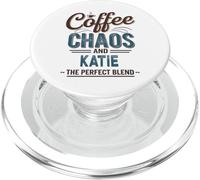 Katie Personalized Cute Coffee Girls Katie Name PopSockets PopGrip para MagSafe