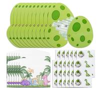 KATIMI 12 × Tarjeta de Invitación de Cumpleaños de Dinosaurio con 12 Sobres y 12 Pegatinas, Dino Tarjetas de Invitación para Niño Niña, Tarjetas de Invitación de Cumpleaños para Fiesta de Graduación