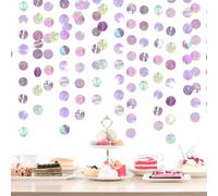 KATIMI 4 Piezas Guirnalda Redonda Guirnalda Papel, 4m Papel Láser Guirnaldas Cumpleaños, Suspensión Plata Colorida Decoracion Fiesta, Guirnalda Comunion para Navidad, Boda Deco