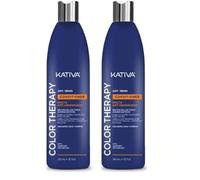 KATIVA Color Therapy Anti-Brass | Acondicionador Matizador 355 ml | Acondicionador Pelo Efecto Anti-Amarillo | Karité, Coco y Cítricos | Sin Sal, Sulfatos Ni Parabenos | Cabello Rubio (Paquete de 2)