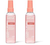 Kativa Curly Plex Reconstruction & Shine Oil 110 ml | Todo Tipo de Rizos | Nutrición e Hidratación | Cabello Suave | Con Nano-Bond Complex, Shea Butther y Semillas de Lino. (Paquete de 2)
