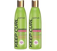 Kativa Keep Curl Champú Cabellos con Rizos Naturales o Con Permanente 250 ml | Cabello Rizado | Definición y Limpieza | Champú Sin Sulfatos ni Parabenos | Zumo de Kiwi y Naranja (Paquete de 2)