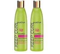 Kativa Keep Curl Champú Cabellos con Rizos Naturales o Con Permanente 355 ml | Cabello Rizado | Definición y Limpieza | Champú Sin Sulfatos ni Parabenos | Zumo de Kiwi y Naranja (Paquete de 2)