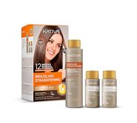 Kativa Pack Ahorro Kit Alisado Brasileño com Champú Post Alisado - Tratamiento Alisado Profesional En Casa - Hasta 12 Semanas de Duración - Alisado Keratina