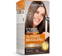 Kativa Kit Alisado Brasileño - Tratamiento Alisado Profesional en casa - Hasta 12 Semanas de duración - Alisado Keratina - Keratina Vegetal - Sin formol - Fácil de aplicar.