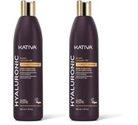 Kativa Luxury | Acondicionador | Ácido Hialurónico | Keratina | Coenzima Q10 | Fortalece e hidrata profundamente | Fórmula Vegana | Empaque reciclado | Para uso diario | cont. 355 ml (Paquete de 2)