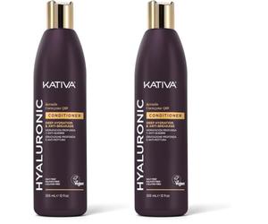 Kativa Luxury | Acondicionador | Ácido Hialurónico | Keratina | Coenzima Q10 | Fortalece e hidrata profundamente | Fórmula Vegana | Empaque reciclado | Para uso diario | cont. 355 ml (Paquete de 2)