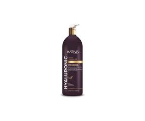 Kativa Luxury Acondicionador Acido Hialuronico, Keratina + Coenzima Q10 | Hidratación Profunda y Antiquiebre | Vegano | 1L