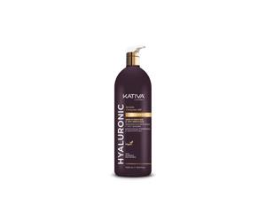 KATIVA Luxury Champú Acido Hialuronico, Keratina + Coenzima Q10 Hidratación Profunda y Antiquiebre Vegano 1L,1 item
