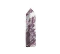 KatLin Artesanías de Prisma de Punto de Cristal, Piedra de Unicornio Natural, Torre de lepidolita de Cuarzo, energía Mineral, Varita de turmalina Rosa, decoración del hogar Adornos (Color : 7-8cm (3-