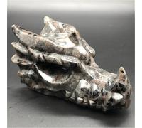 KatLin Cristal Natural Yooperlite de Cuarzo, Nueva Piedra de Llama, Cabeza de dragón, Adornos artesanales tallados a Mano, minerales de Reiki, Regalos de decoración de habitación Adornos