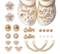 KATLINNA Adornos para Zapatos, 22 Piezas DIY Pins Decorativos Extraíbles Shoe Charms Flores Diamantes Hebillas Decorativas para Sandalias de Zueco Niñas y Mujeres
