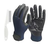 KATLKIU - Juego de 2 guantes para mascotas y 1 pieza para mascotas Flea Comb Dog Dog Cat Universal Bath Masaje Cepillo de -Shedding Gloves Clean de-Shedding Comb Left and Right Hand Universal