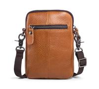 Katloo - Bolso bandolera unisex de piel auténtica suave, pequeño, elegante y compacto teléfono móvil, para hombre y mujer para iPhone 16 15 14 ProMax, Samsung S25 S24 S23Ultra, pasaporte cartera