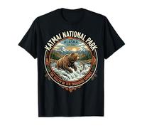 Katmai National Park Alaska Grizzly Bear - Insignia de Pesca con Logotipo Camiseta