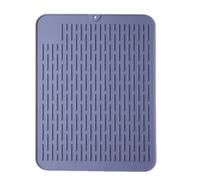 katmerio Alfombrilla de silicona para escurrir platos, 40 x 30 cm, alfombrilla de goteo de silicona, ecológica, resistente al calor y antideslizante, alfombrilla para platos (morado)