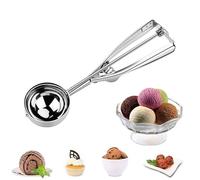 katmerio Cuchara de helado de acero inoxidable de 6 cm, cuchara de helado con disparador y mango cómodo para bolas de helado, puré de patatas, galletas, pastel, masa, hornear, bola de melón
