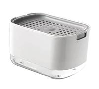 katmerio Dispensador de jabón para cocina 2 en 1 con bandeja y soporte de esponja, lavable, adecuado para fregadero de cocina