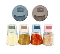 katmerio Juego de 4 tarros de especias de cristal con dosificador de sal y pimentero, dosificación precisa de 0,5 g, juego de 180 ml, para cocina, camping
