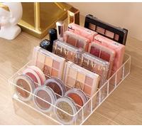 katmerio Organizador de tocador y sombra de ojos, 7 compartimentos, paletas de maquillaje, pintalabios, estantería compacta para colorete