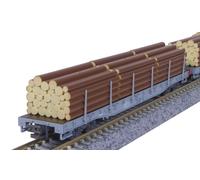 KATO 10-1891 RhB Flat Car R-w with Logs 4-Car Set N Gauge Freight Cars