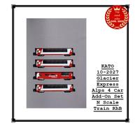 KATO 10-2027 Glacier Express Alps 4 Car Add-On Set N Scale Train RhB