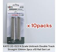 KATO 20-023 N Scale Unitrack Double Track Straight 124mm 2pcs x10 Rail Set Lote