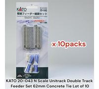 KATO 20-043 N Scale Unitrack Double Track Feeder Set 62mm Concrete Tie Lote d...