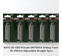 KATO 20-050 N Escala UNITRACK Pista Deslizante 78-108mm Ajustable Recto 5pcs