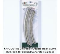 KATO 20-183 Unitrack N Doble Track Curve R315/282 45 ° Banked Concrete Ties 2...