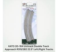 KATO 20-184 Unitrack Double Track Approach R315/282 22,5 ° pistas izquierda/d...