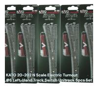 KATO 20-202 N Scale Electric Turnout #6 Left-Hand Track Switch Unitrack 5pcs Set