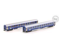 KATO 23009 - N 1:150 - Set De 2 Vagones Pasajeros SBB Librea Azul Con