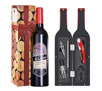 Kato Set de Regalo de Vino - Juego de abridor de Vino Kit de Accesorios de sacacorchos de Vino con Pegatina de Bebida, 5 Piezas día de San Valentín Regalos de Boda Inauguración