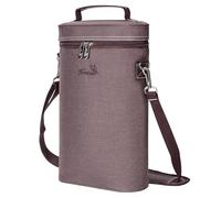 Kato Tirrinia Bolsa isotérmica aislante para 2 botellas, enfriador de botellas de viaje para vino y cerveza, bolsa para bebidas con asa y correa para el hombro, bolsa para botellas, regalo para